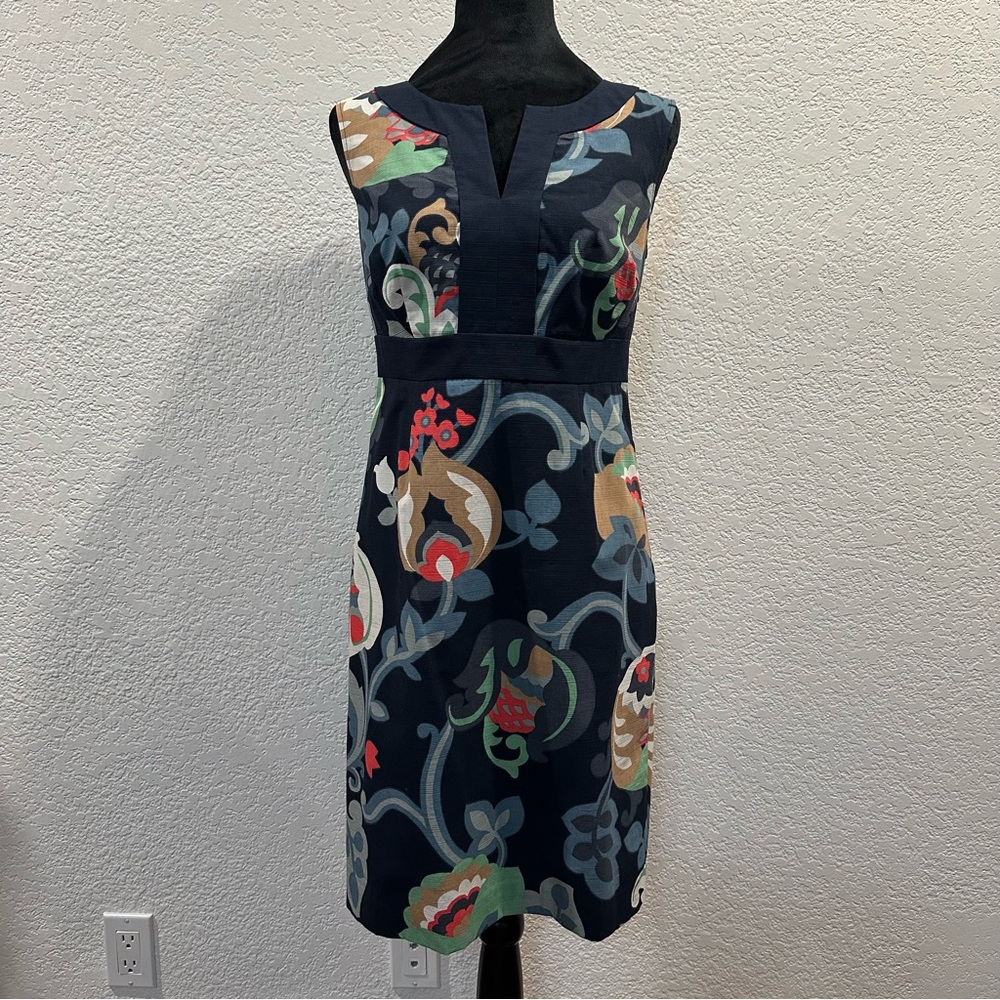 BODEN 100% Cotton Floral Classic Midi Sleeveless Dress Perfect for any Occasion